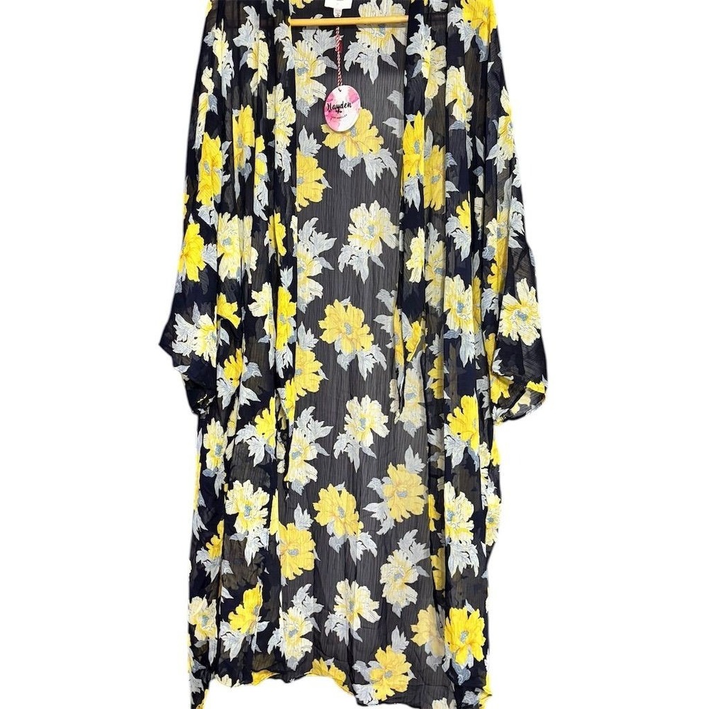 Hayden LA Women's 2XL Floral Kimono Duster Multicolor Casual